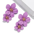 Colorful Double flower Stud earrings for Women
