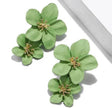 Colorful Double flower Stud earrings for Women