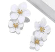 Colorful Double flower Stud earrings for Women