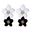 Colorful Double flower Stud earrings for Women