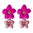 Colorful Double flower Stud earrings for Women