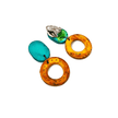 Colorful Linked Circle Statement Necklace, Handmade Polymer Clay