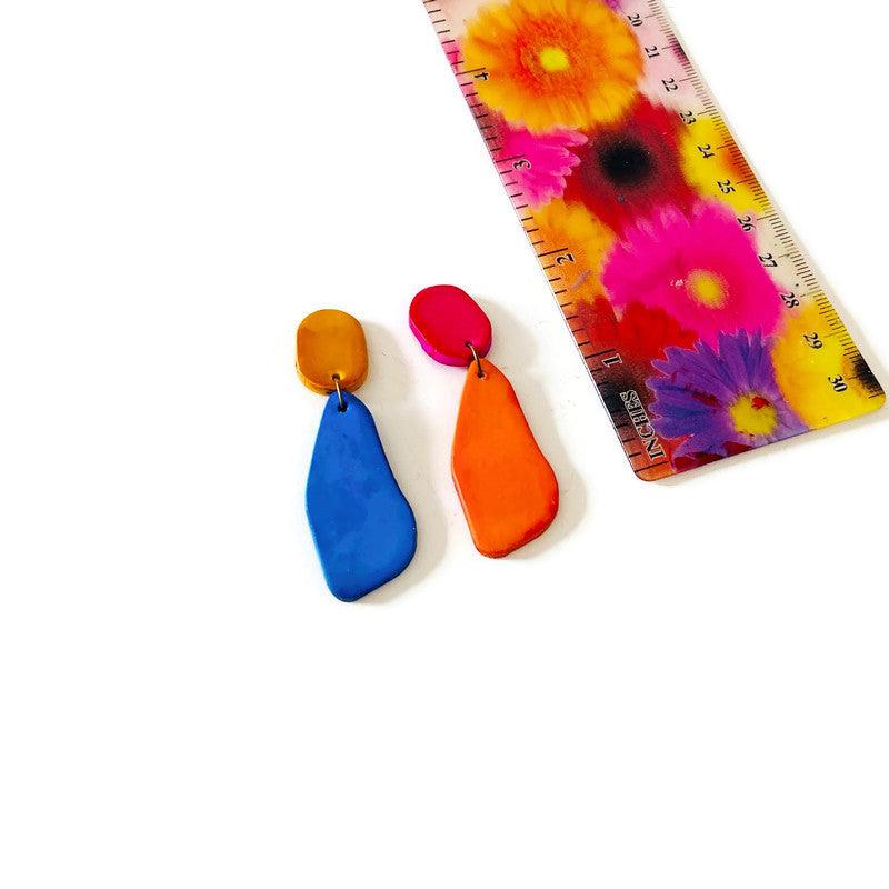 Colorful Mismatched Statement Earrings