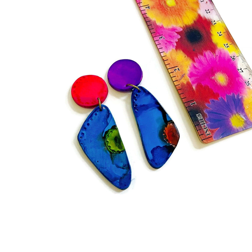 Colorful Mismatched Statement Earrings