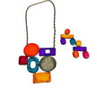 Colorful Geometric Statement Necklace, Handmade Polymer Clay