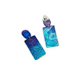 Colorful Textured Statement Earrings (Post or Clip On)- 
