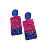 Colorful Textured Statement Earrings (Post or Clip On)- 