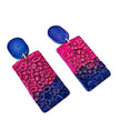 Colorful Textured Statement Earrings (Post or Clip On)- 