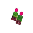 Colorful Textured Statement Earrings (Post or Clip On)- 