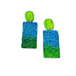 Colorful Textured Statement Earrings (Post or Clip On)- 