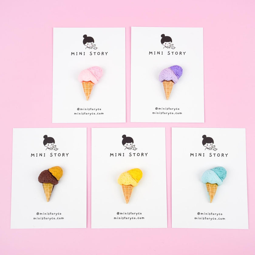 Colourful Double Scoop Ice Cream Pin