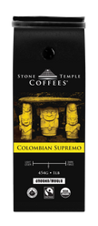 Colombian Supremo - Ground, Medium Roast, Certified Organic OCIA/ Fairtrade Coffee 1lb/454g