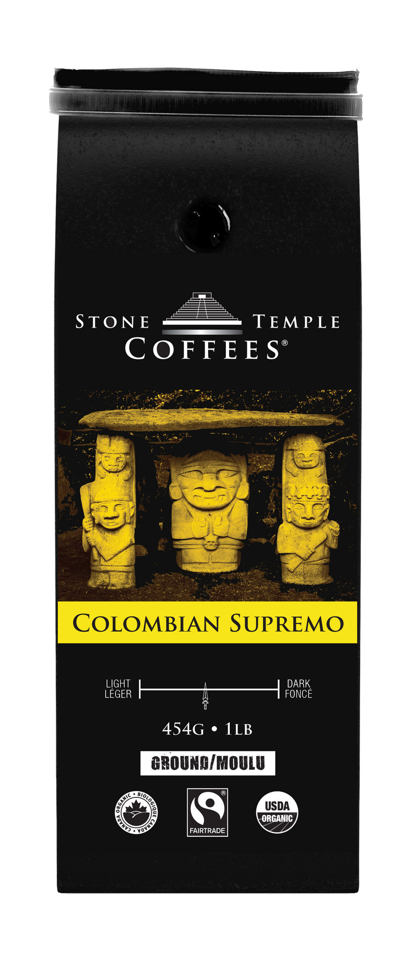 Colombian Supremo - Ground, Medium Roast, Certified Organic OCIA/ Fairtrade Coffee 1lb/454g
