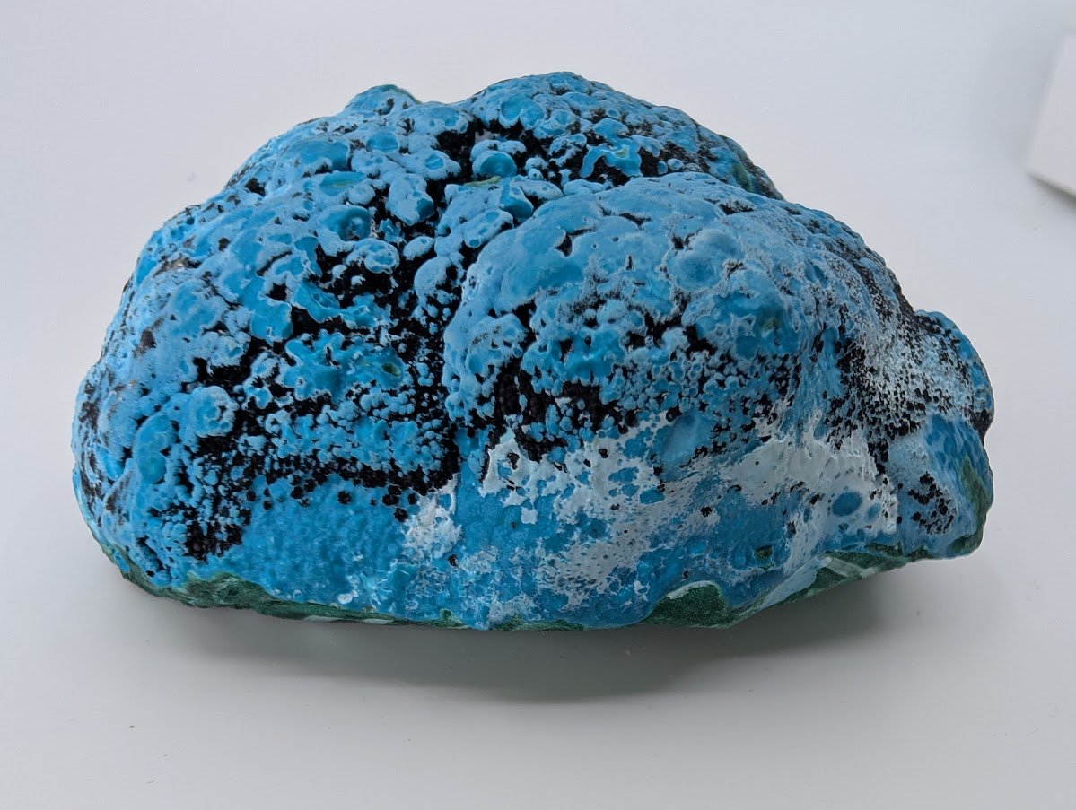 Congo Chrysocolla with Malachite – Botryoidal Specimen with Natural Base (363g)