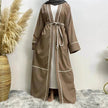 Contrast Striped Cardigan Arab  Robe