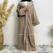 Contrast Striped Cardigan Arab  Robe