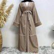 Contrast Striped Cardigan Arab  Robe