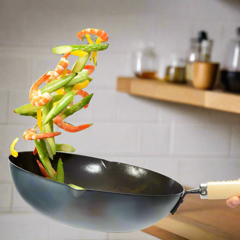 Yoshikawa Cook-Pal REN 33cm Nitrided Carbon Steel Wok