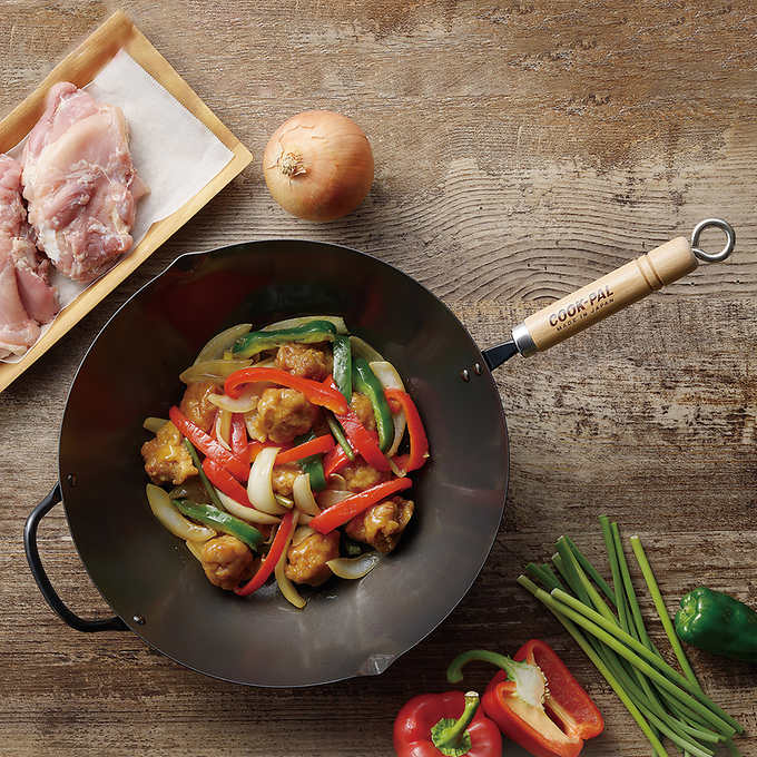 Yoshikawa Japan |  Cook-Pal Ren Nitrided Carbon Steel Wok 36cm - Made in Japan