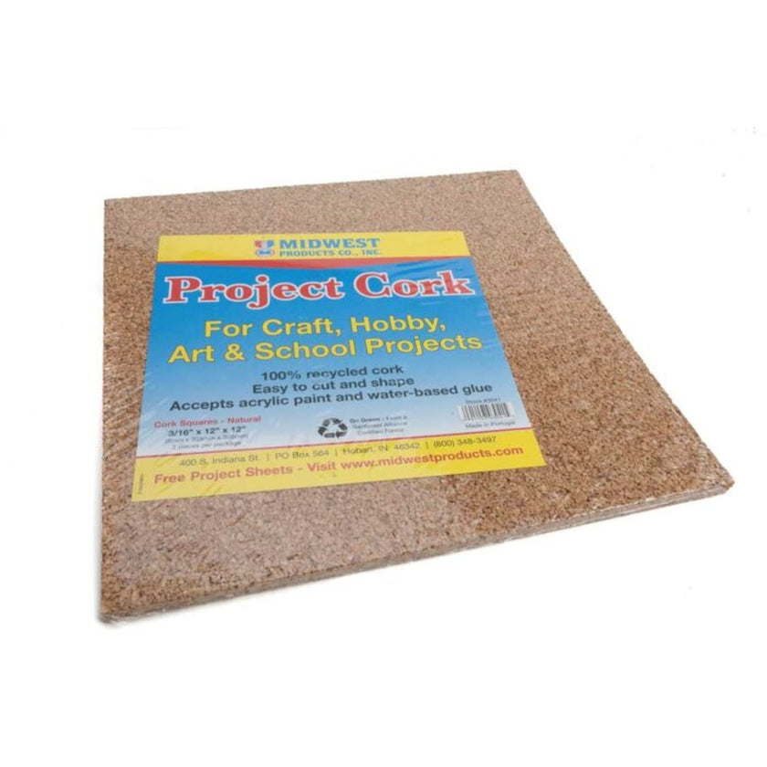 Cork Sheet pkg(2) -- 12 x 12 x 3/16