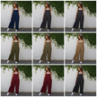 Women's Cotton Linen Wide Leg Jumpsuit – Loose Casual Suspender Pants, S–5XL