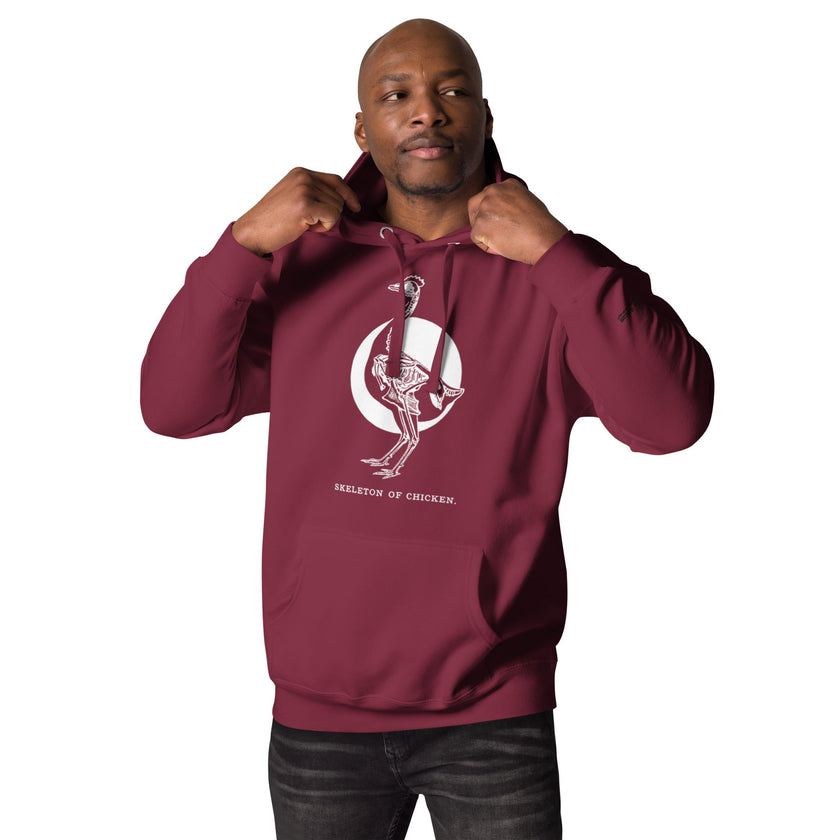 Retro Chicken Skeleton Unisex Premium Bunny Hug (Hoodie)