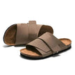 Couple Beach Wear Leather Surface Cork Sandals