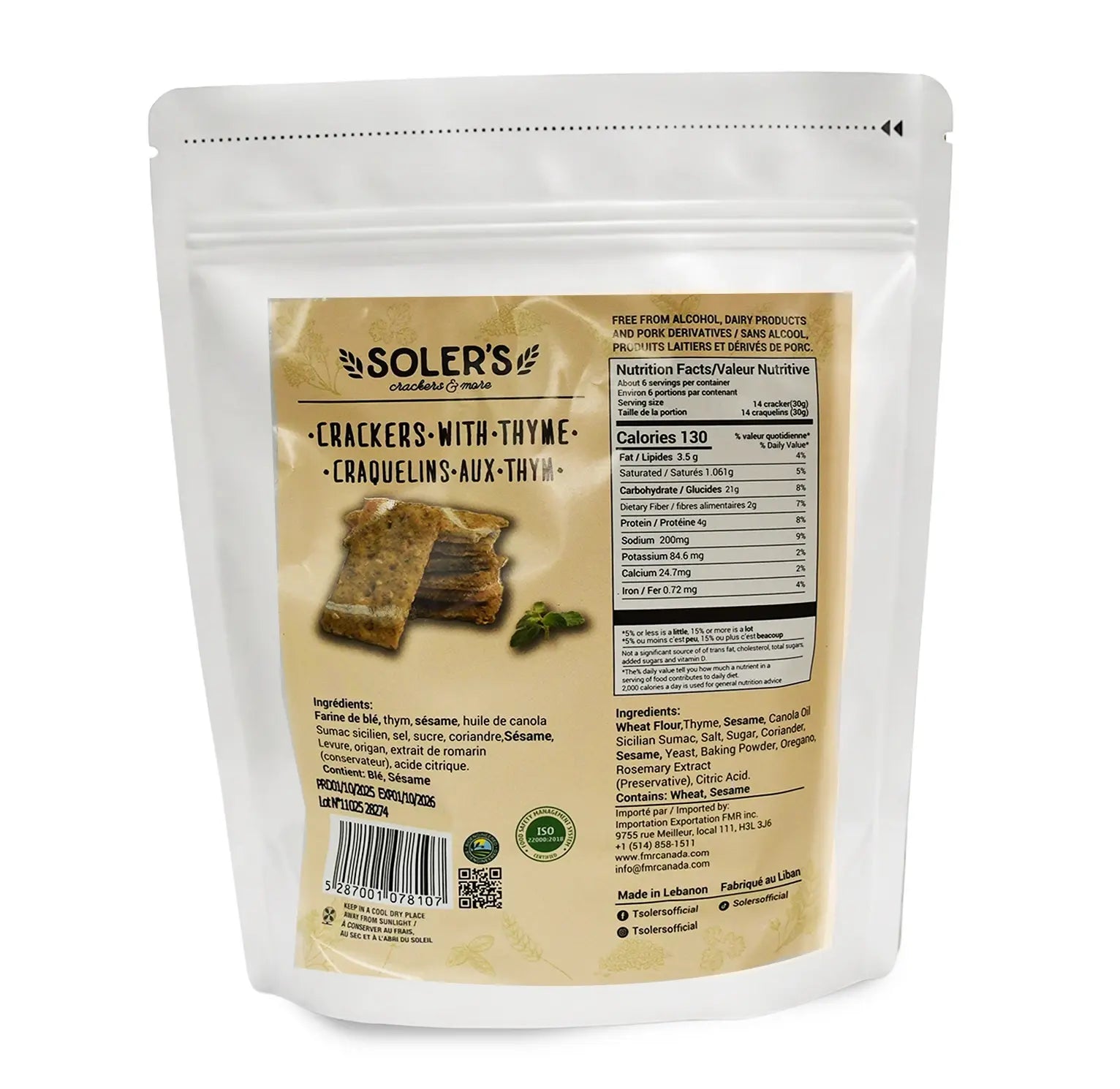 Soler's Crackers With Thyme