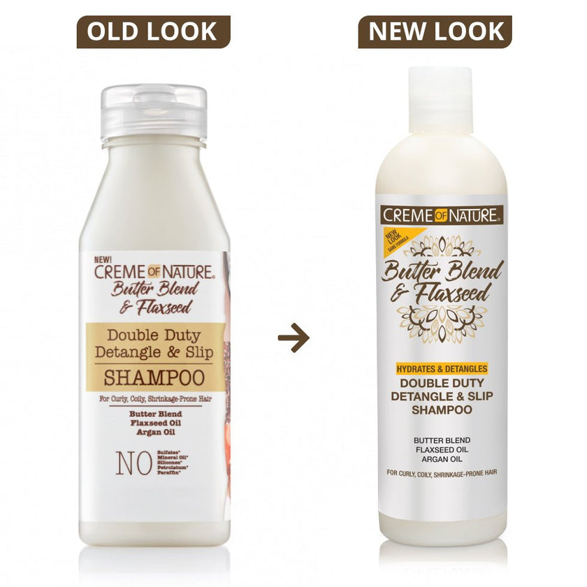 CREME OF NATURE BUTTER&FLAXSEED DOUBLE DUTY SHAMPOO 12OZ