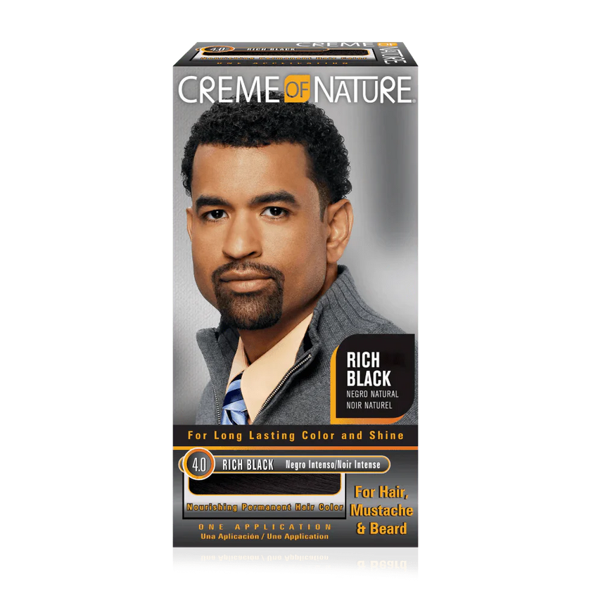 CREME OF NATURE NOURISHING PERMANENT HAIR COLOR RICH BLACK 4.0