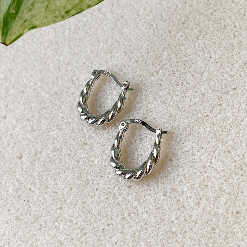 Créoles texturées et torsadées en argent sterling 925 | HÉRA
