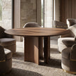 Crescent Pedestal Round Dining Table