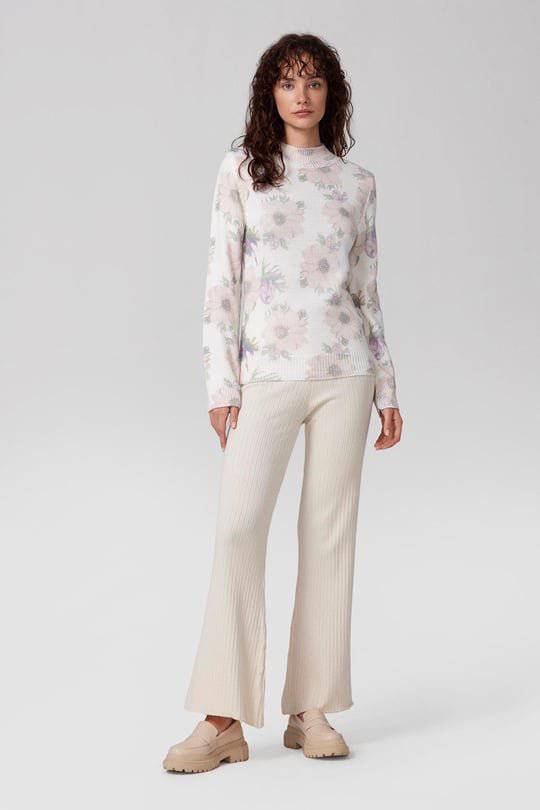 Crew Neck Floral Sweater