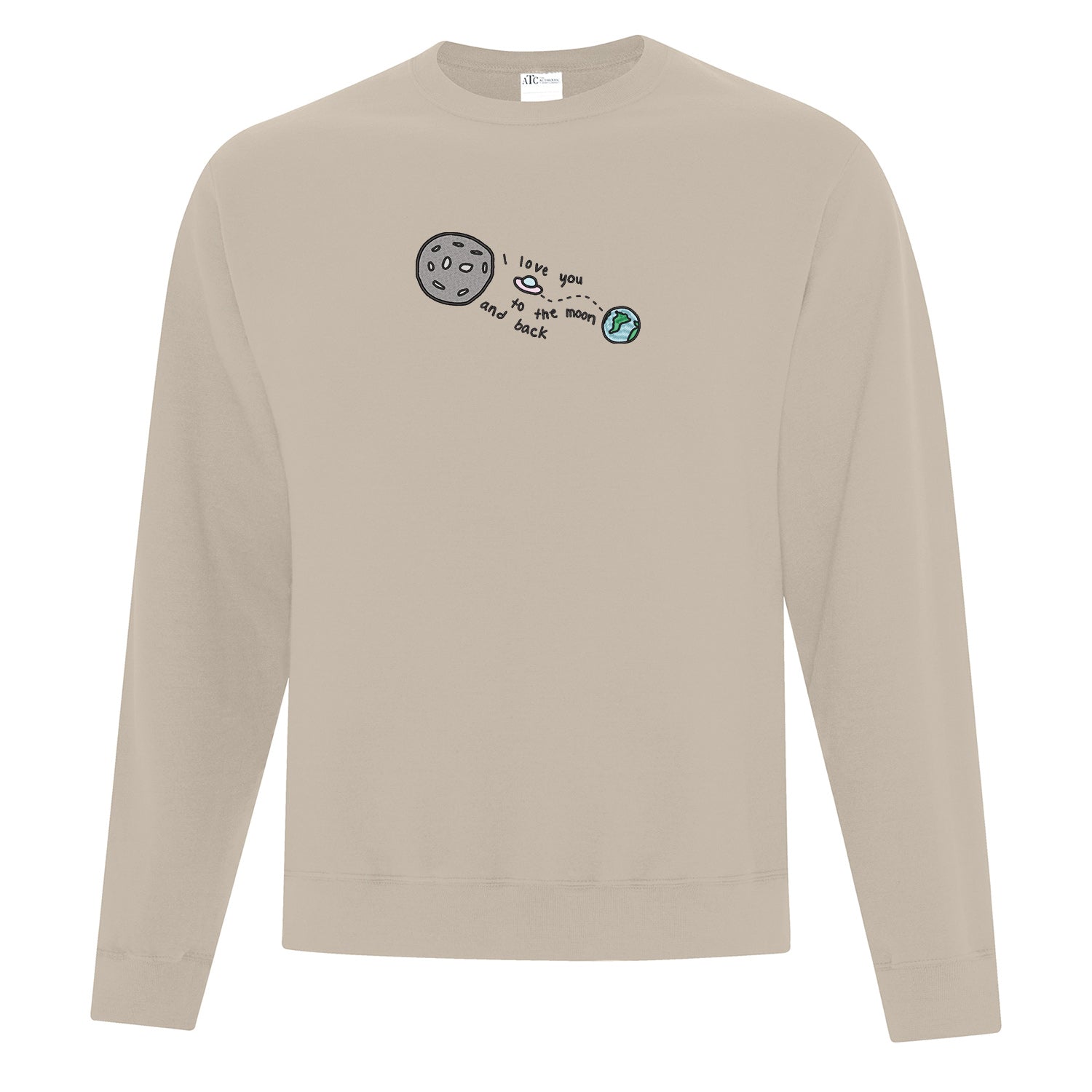 Crewneck Moon and Back brodé