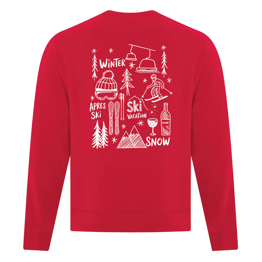 Crewneck Ski Doodles imprimé