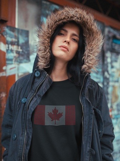Canada Flag Rhinestone Shirt – Canada Day Sparkle Bling Apparel | Blingdazzel