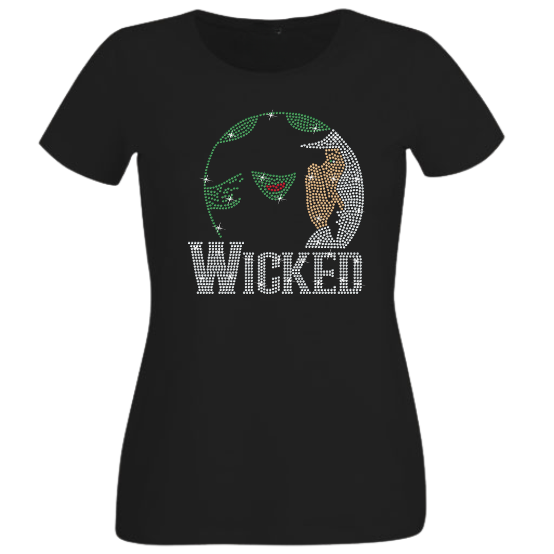 Wicked Rhinestone Shirt – Broadway Musical Sparkle Bling Tee | Blingdazzel
