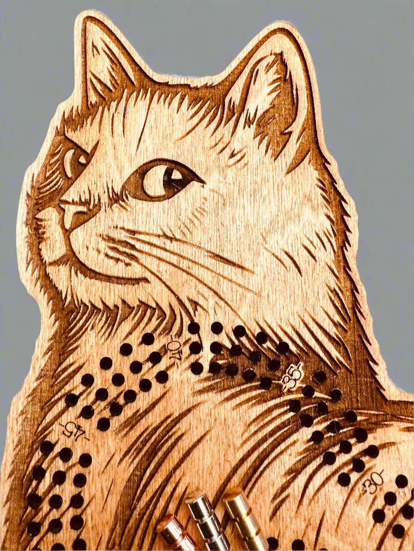 Cat Cribbage Board