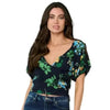 Crop top manches bouffantes