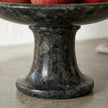 Plateau de service en marbre sur pied - Noir anthracite