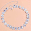 Crystal Rhinestone Fashion Square Stone Necklace for Women Wedding Bridesmaid Necklaces