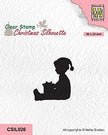 Nellie's Choice Clear Stamp Christmas Silhouette - Little Boy Got A Present