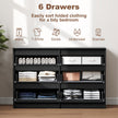 River 6 Drawer Dresser for Bedroom, Living Room or Hallway-Black