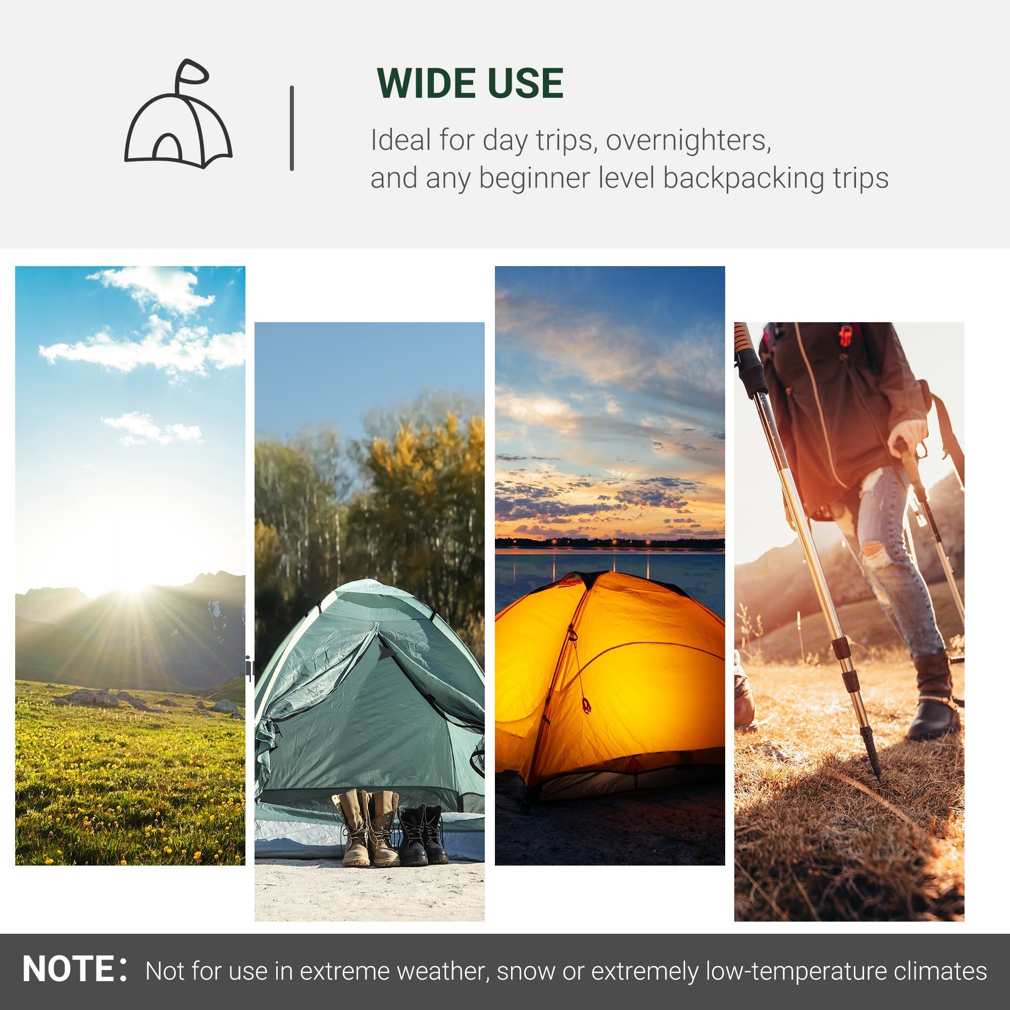 Outsunny Weatherproof Dome Camping Tent w/ Vestibule for 2-3 Person Screen Room Lightweight Backpacking Tent for Fishing