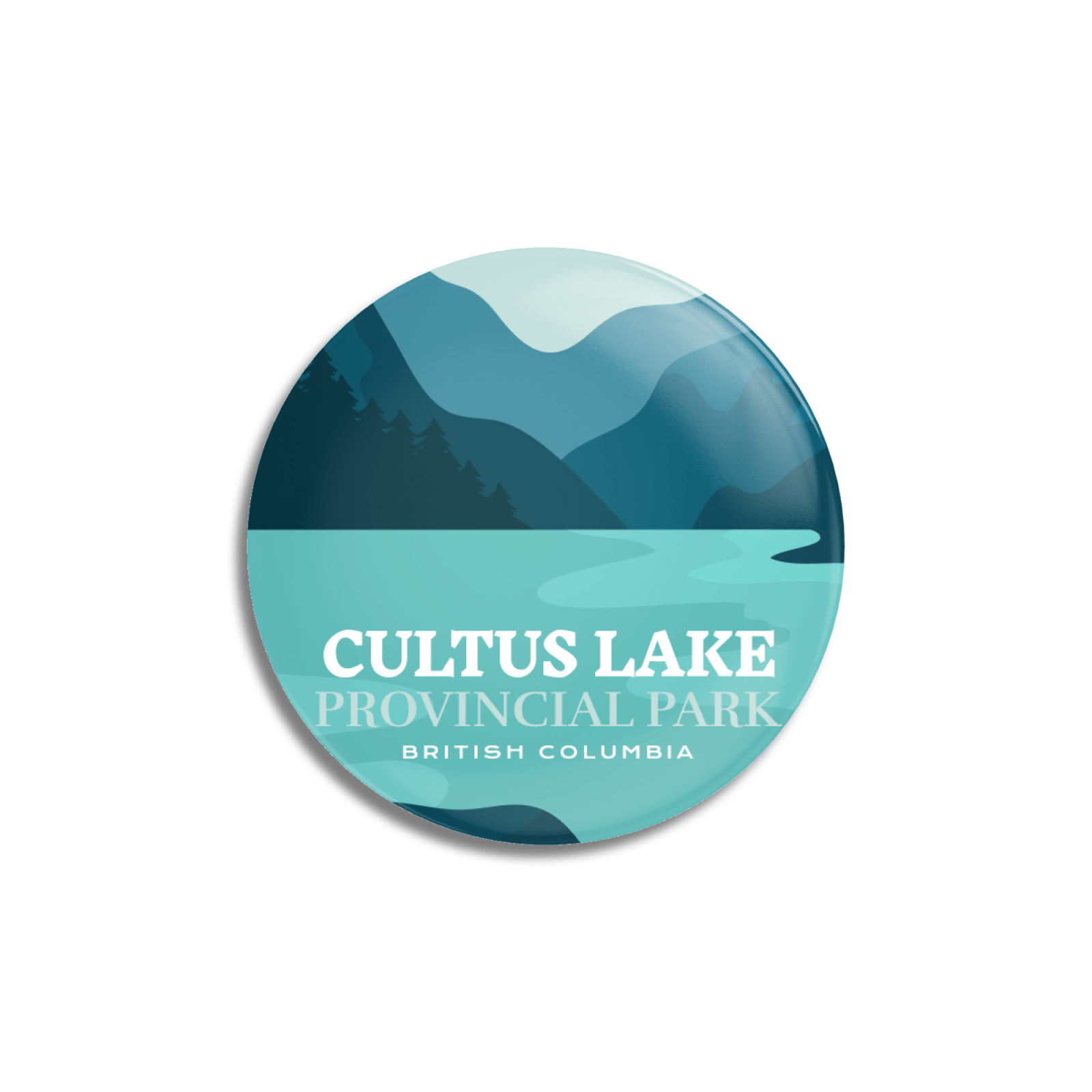 Cultus Lake Provincial Park of British Columbia Pinback Button, Canada Parks