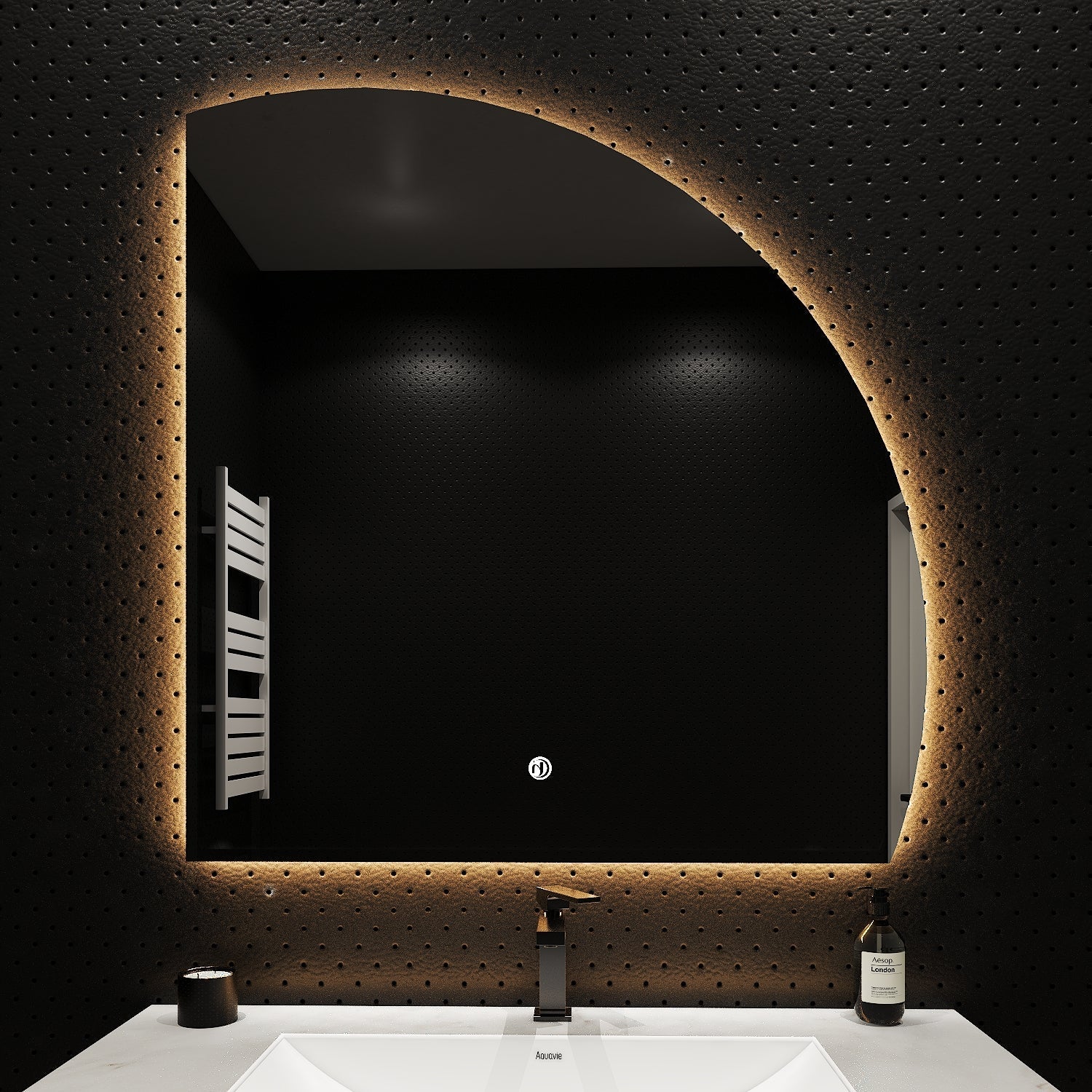 Semi Circle LED Mirror 36