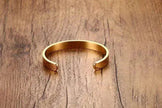 Custom Laser Engraving Smooth Stainless Steel Fine Bangle Jewelry C-shaped Bracelet