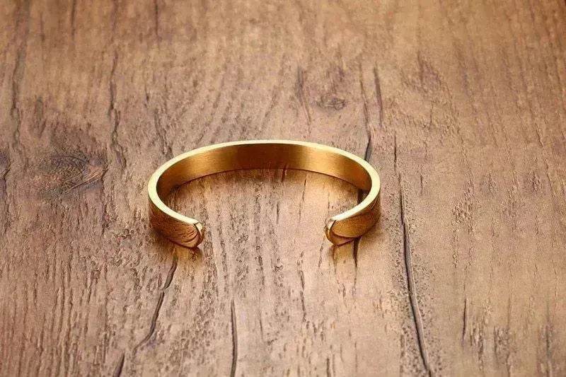 Custom Laser Engraving Smooth Stainless Steel Fine Bangle Jewelry C-shaped Bracelet