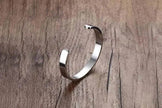 Custom Laser Engraving Smooth Stainless Steel Fine Bangle Jewelry C-shaped Bracelet