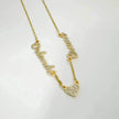 Customized DIY Diamond Inlaid Multi Name Necklace Stainless Steel Chain Heart Charming Choker Customized Necklace Jewelry